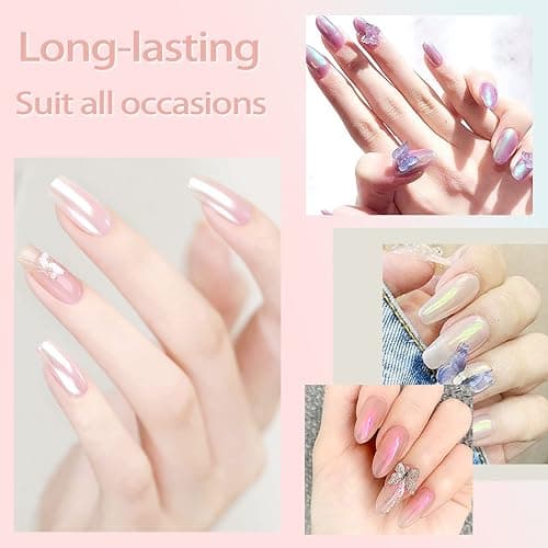 Allstarry Chrome Nail Powder Metallic Mirror Effect Pigment Chrome Iridescent Aurora Nail Glitter Mermaid Pearl Glitter Dust Kit for Gel Polish Nail Art Decoration, Resin Craft- Violet Green Emerald thumbnail 4