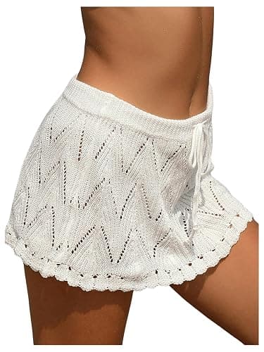 Milumia Women Crochet Beach Mini Skirt Swim Bikini Cover Up Skirt Knit Swimsuit Bathing Suit Coverup thumbnail 3