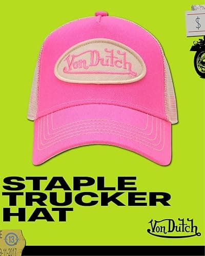 Von Dutch Unisex Trucker Hat - Curved Bill Mesh Back Retro Classic Adjustable Snapback Baseball Cap for Men and Women thumbnail 2