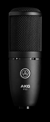 AKG Pro Audio P120 - Affordable 2/3-Inch Diaphragm Condenser Microphone for Clear Vocals & Instruments. Studio Recording or Live. XLR Connector. Black thumbnail 2
