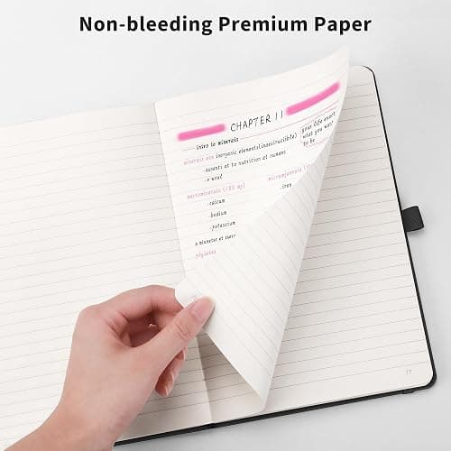 RETTACY Lined Journal Notebook, 192 Numbered Pages, A5 Medium Size (5.7'' x 8.3''), for Men & Women, Journaling, Writing, Work & Office, Leather Hardcover, 100 GSM Thick Paper (Light Green) thumbnail 6