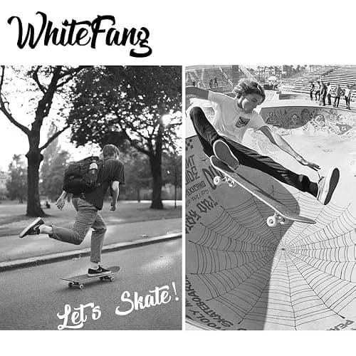 WhiteFang Skateboards for Beginners, Complete Skateboard 31 x 7.88, 7 Layer Canadian Maple Double Kick Concave Standard and Tricks Skateboards for Kids and Beginners thumbnail 7