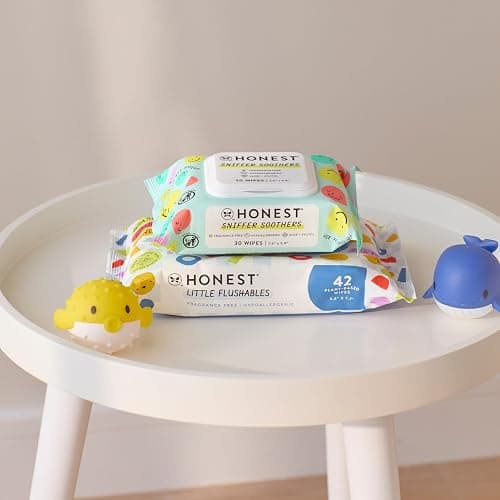 The Honest Company Plant-Based Snot Removing Wipes | Soothing Nose + Face Wipes with Aloe | Hypoallergenic for Sensitive Skin, EWG Verified | Fragrance Free, 60 Count thumbnail 7