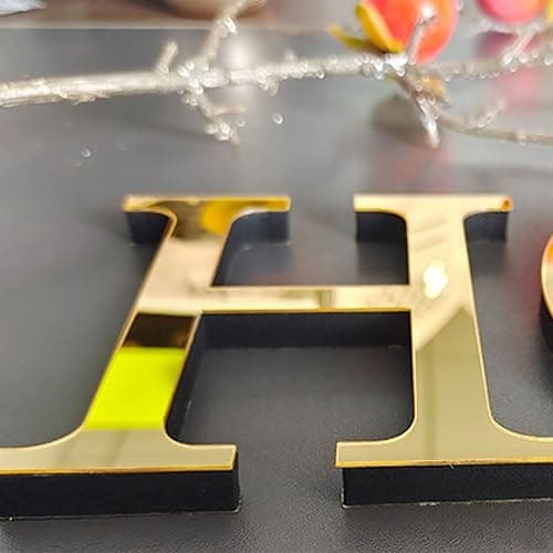 3D Gold Acrylic Letters DIY Wall Decorations, Self-Adhesive Alphabet Mirror Wall Stickers, Bubble Letter A to Z Home Decor Letter Sign Art Sticker Decal for DIY Home Decoration Light Gold (M) thumbnail 8