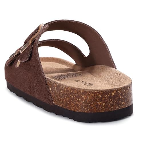 ODOLY Unisex Comfortable Cork Footbed Slide Sandals with Arch Support | Adjustable Buckle, Lightweight Summer Sandals for Travel and Everyday Wear thumbnail 5