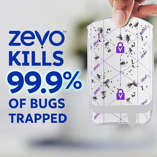 Zevo Flying Insect Trap & Cartridge - Plug in Fly Trap & Indoor Bug Catcher for Gnats, House & Fruit Flies - Mess-Free - Use in Any Room - Uses Blue & UV Light (1 Plug in Device & 1 Cartridge) thumbnail 5