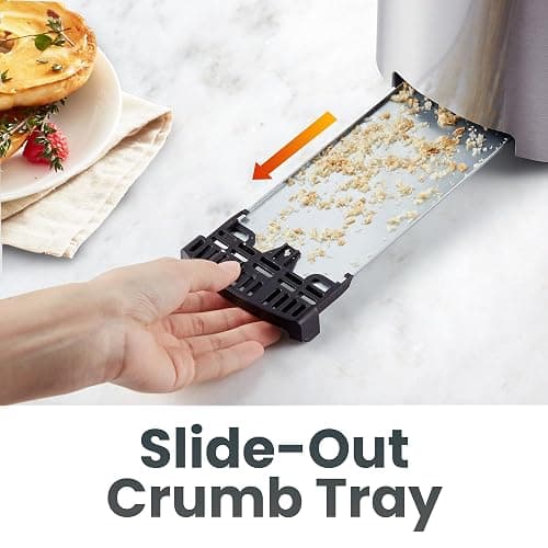 Elite Gourmet ECT4123X Long Slot 4 Slice Toaster, Extra Wide 1.5" and 5.1" Deep Slots, Bagel, Defrost & Cancel Functions, 6 Toast Shade Settings, Fits Bagels, Waffles, Artisan Breads, Stainless Steel thumbnail 6