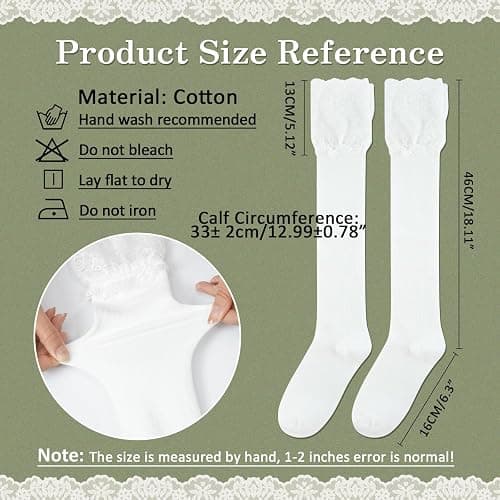 YOYOU Knee High Socks for Women Long Boot Socks Knee High Stockings | Small Size, Comfortable and Breathable, Gift for Daily Wear Friend Family Halloween Christmas Cosplay thumbnail 4