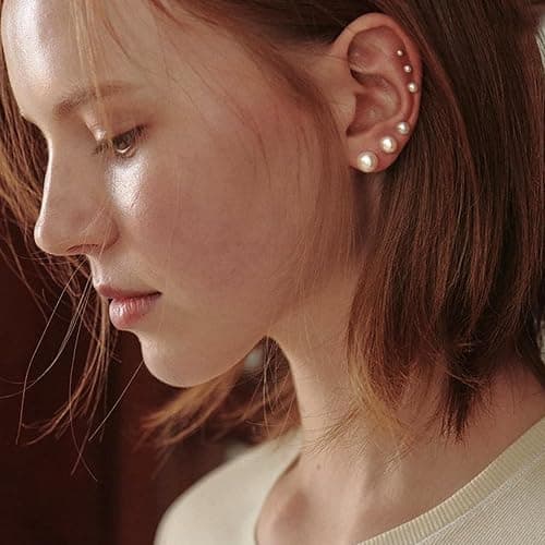 Senteria 925 Sterling Silver Pearl Earrings Studs Set Hypoallergenic Small Stud Earrings Lightweight Shiny Earrings Studs for Women 6 Pairs 3-10MM thumbnail 2