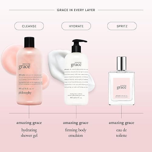 philosophy amazing grace hydrating bath & shower gels - efficiently cleanses, soothes & comforts dry skin - vegan formula thumbnail 4