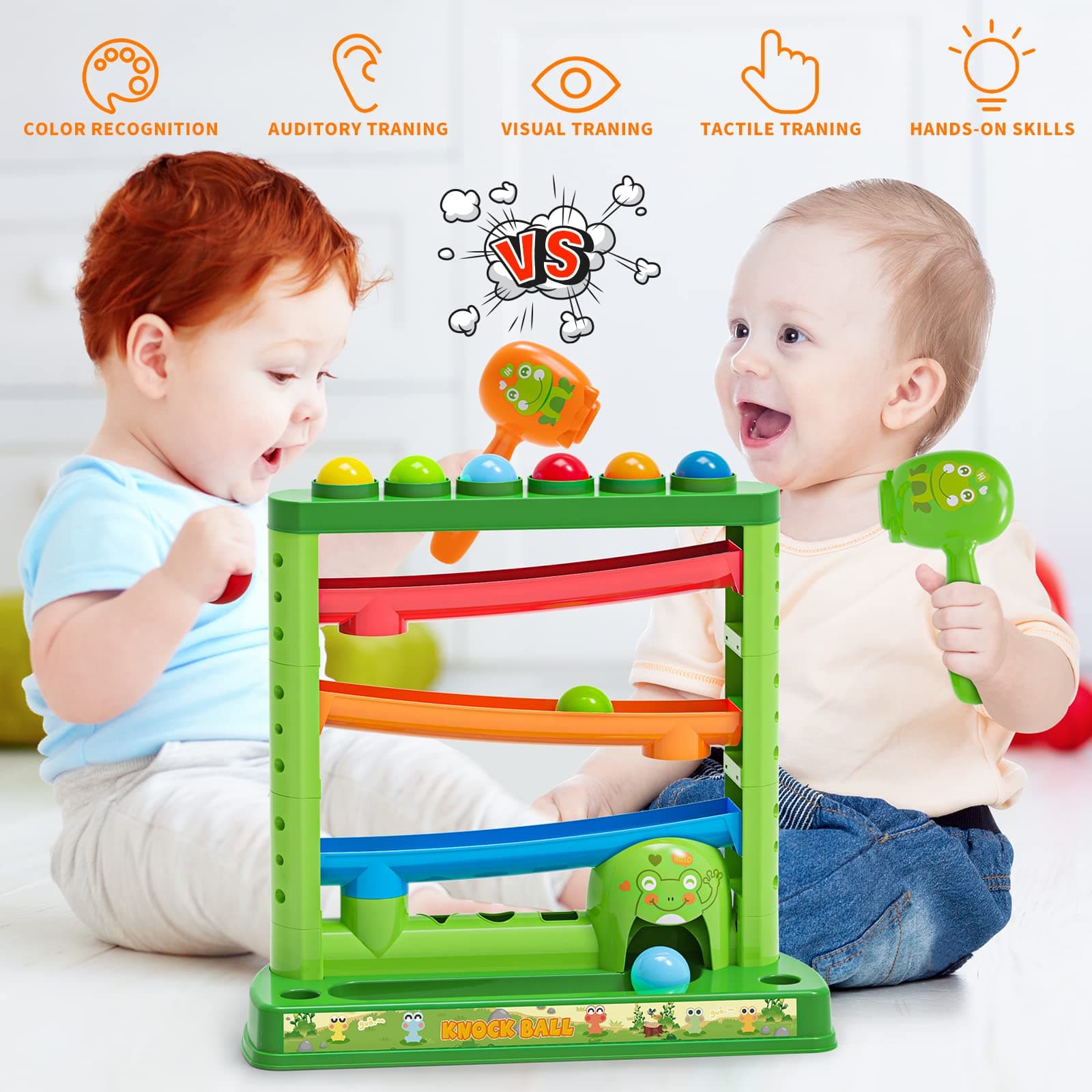 Toddlers Toys for 1 2 3 Years Old Kids, Pound A Ball Toys Included 2 Hammer & 12 Balls, Montessori Toys for 12-18 Months Baby, Interactive Game for Boys and Girls, Early Learning Educational Gift thumbnail 3