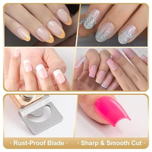 Nail Clippers for Acrylic Nails, Gold Premium Stainless Steel Fake False Acrylic Nail Cutter, Sharp Blade Nail Manicure Nail Tips Clipper for Salon Home DIY Nail Art Beauty Design by GA&EN thumbnail 6