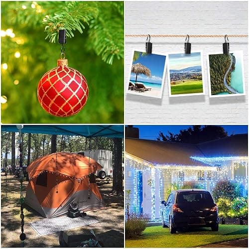 Teenitor 100 Pack Small Curtain Clips Curtain Hooks for Outdoor String Lights, Stainless Steel Clips for Hanging Curtain Hooks for Drapes, Black thumbnail 6