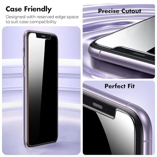 UNBREAKcable Privacy Screen Protector Shatterproof Tempered Glass [True 28°Anti Spy] [9H Hardness] [Easy Installation Frame] for iPhone 11/XR 6.1 inch - 2 Pack thumbnail 5