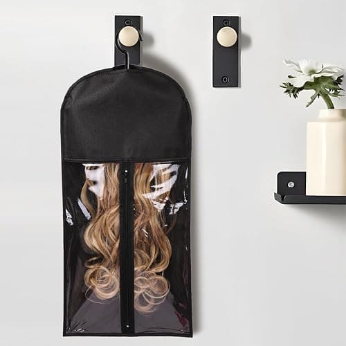 12PCS Hair Extension Holder Wig Storage Hanger for Multiple Wigs & Accessories, Black thumbnail 6
