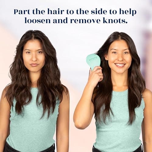 Crave Naturals Glide Thru Hair Brush - Detangler Brush for Curly, Straight, Wet or Dry Hair - Gentle Detangling Brushes for Adults, Kids, Toddlers - Hair Accessories for Women, 7.5"x3" - Blue thumbnail 6