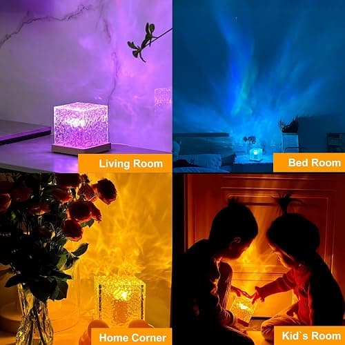 Northern Lights Ocean Wave Projector Light, Galaxy Light Projector, 16 Colors Gradual Rotating Flame Water Ripple Ambient Night Light Non-Wood for Bedroom, Room Decor, Kids Room (RC) thumbnail 8