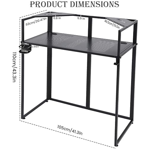 ANGELBECKE Portable DJ Booth Facade. DJ Table. Heavy-Duty DJ Table Stand Portable Booth, Iron Plate Surface DJ Facade Booth, with Carry Bag & Hook & Cup Holder (41.3"L x 20.4"W x 43.3"H) thumbnail 2