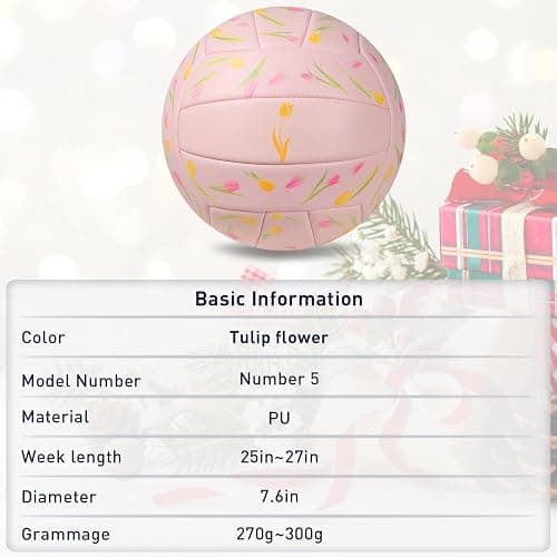 PECOGO Volleyball Size 5 PU Leather Soft Indoor Outdoor Volleyballs Sports Training Game Play Ball for Beginner, Teenager, Adult, 8.2 thumbnail 6