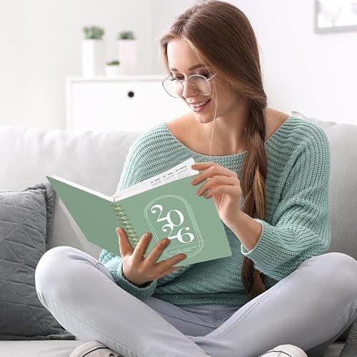 2026 Diary A5 Week to View, 2026 Planner, Jan to Dec 2026, Diary 2026 with Monthly Tabs, Twin-Wire Binding, Weekly & Monthly To Do, Inner Pockt for School & Work - Green (8.5" x 5.9") thumbnail 7