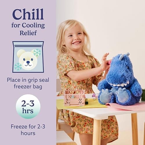 warmies Microwavable & Weighted Stuffed Animals, Trex - Heatable Stuffed Animal Heating Pad - Weighted Plush Comfort - Lavender-Scented - for Adults & Children (Boys, Girls, Babies & Toddlers) thumbnail 5
