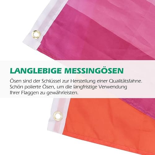 MOGADEE® Lesbian Flag, 90x150cm Pride Flag für Indoor und Outdoor LGBTQ Events, Paraden und Dekorationen thumbnail 5