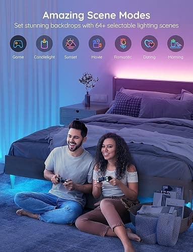 Govee Smart RGB LED Strip Lights, 16.4ft WiFi LED Strip Lighting Work with Alexa and Google Assistant, 16 Million Colors with App Control and Music Sync LED Lights for Bedroom, Home Decor thumbnail 5