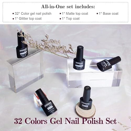 JODSONE Gel Nail Polish Shiny High Gloss Surface Strengthening Glitter Minimalistic Artistic Creation Starter Set 36 Pieces thumbnail 2