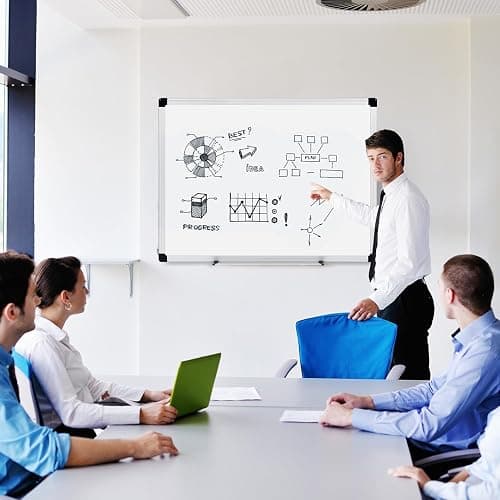 Amazon Basics Magnetic Whiteboard/Dry Erase Board, 36 x 48-inch, Aluminum Frame, Silver/White - Silver/White - 36 x 48-inch thumbnail 2