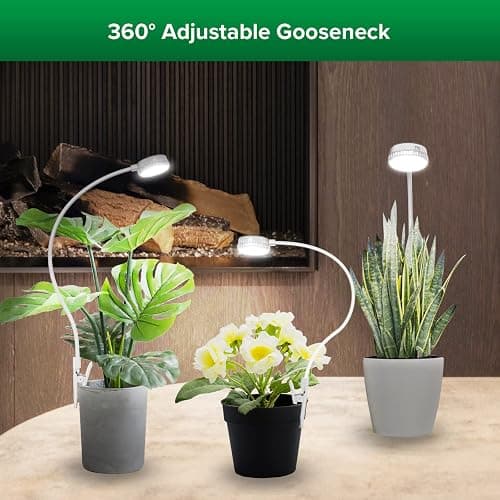 SANSI Grow Lights for Indoor Plants, Pot Clip LED Plant Light for Growing Full Spectrum, Plant Growing Lamp 4-Level Dimmable Auto On Off 3 6 12 Hrs Timer for Small Plants, White 5V 3-Pack ETL Listed thumbnail 7