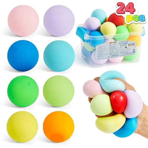 JOYIN 9 Pack Slow Rising Stress Balls, Squishy Sensory Fidget Toys, Hand Therapy Balls for Anxiety Relief, Classroom Prize Box Toys for Kids, Goodie Bag Stuffers, Party Favors thumbnail 4