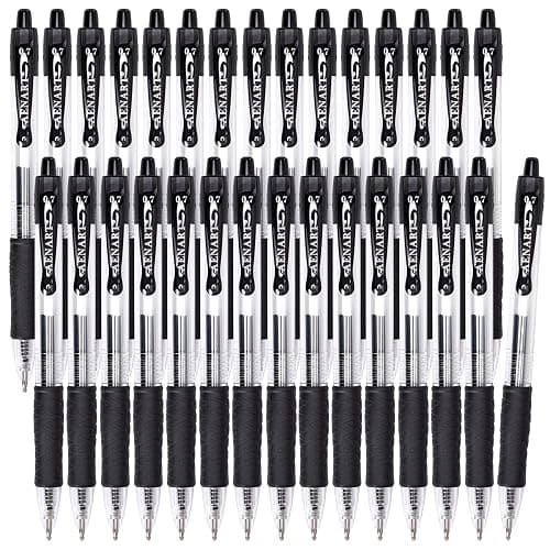 Gel Pens, 30 Pack Black Gel Pen Fine Point, Retractable Gel Ink Rollerball Pens for Smooth Writing (0.7mm) Back to School Supplies - Image 1