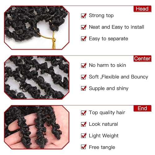 Xtrend 6 Packs Butterfly Locs Crochet Hair 30 Inch Black Pre Looped Distressed Butterfly Locs Crochet Braids Soft Messy Soft Locs Crochet Hair Faux Locs Crochet Hair Extensions 1B# thumbnail 3
