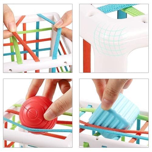 Aprilwolf Montessori Toys for 1 Year Old, Cube & 6 Sensory Shape Blocks, Baby Toys 12-18 Months, Developmental Infant Birthday Gifts for Learning Toddler Age 1 2 3 thumbnail 4