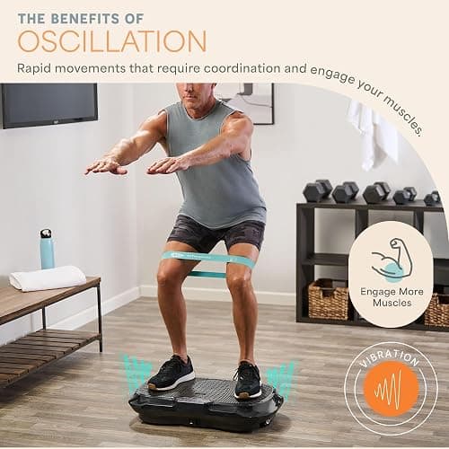 Lifepro Waver Vibration Plate Exercise Machine for Lymphatic Drainage, Muscle Activation, Full-Body Workout Vibrating Platform with Loop Bands, Fitness Equipment for Strength Toning & Fat Loss thumbnail 4