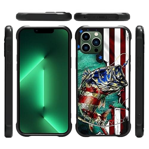 ZHUXUXITT Case for iPhone 13/14 Case,Flag Fishing Case for iPhone 13/14 Design for Men Boys [Anti-Scratch] Non-Slip+Shockproof Rugged TPU Protective Case thumbnail 4