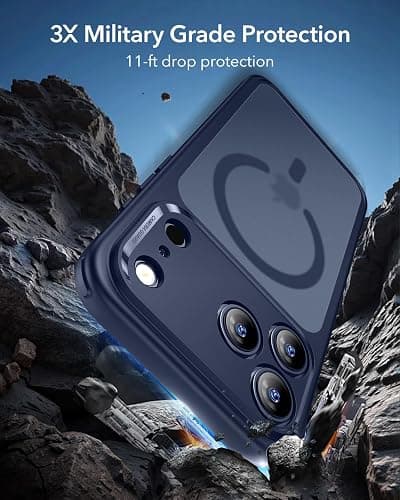 ESR for iPhone 17 Pro Max Case, Camera Control, Compatible with MagSafe, Shockproof Military-Grade Protection, Magnetic Phone Case for iPhone 17 Pro Max, Classic Hybrid Case, Frosted Blue thumbnail 4