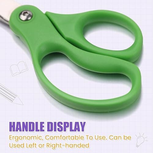 BURVAGY 12 Packs 5" Small School Student Blunt Tip Craft Kids Scissors, Stainless Steel Blades Comfort Grip 5 Inch Safety Scissors Bulk for Children Toodler Cutting Paper thumbnail 6