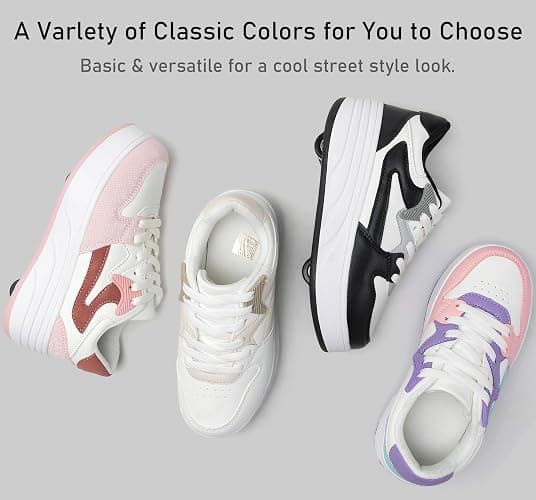 ANEFUN Roller Skate Shoes for Kids Boys Girls Sneakers with Detachable Wheels Sport Shoe thumbnail 6
