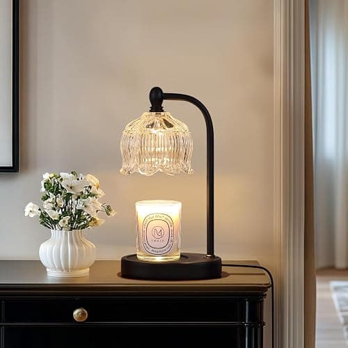 MEIXISUE Black Candle Warmer Lamp with Timer and Dimmer,Flameless Wax Melt Warmer for Jar Candles with 2 Bulbs,House Warming Gifts,Mother's Day/Birthday/Christmas Gifts for Mom/Wife,Home Decor thumbnail 7