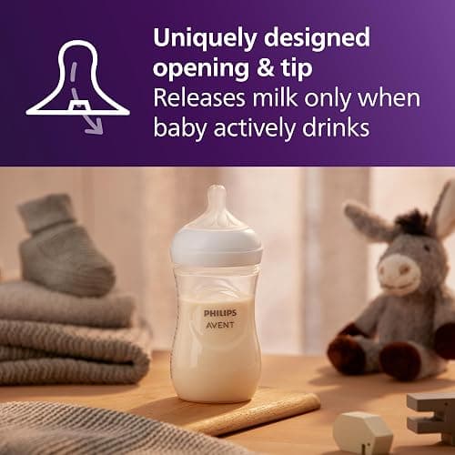 Philips Avent Natural Baby Bottles with Natural Response Nipples (Medium Flow, Flow 3), 9oz, 4-pack, SCY903/04 thumbnail 3