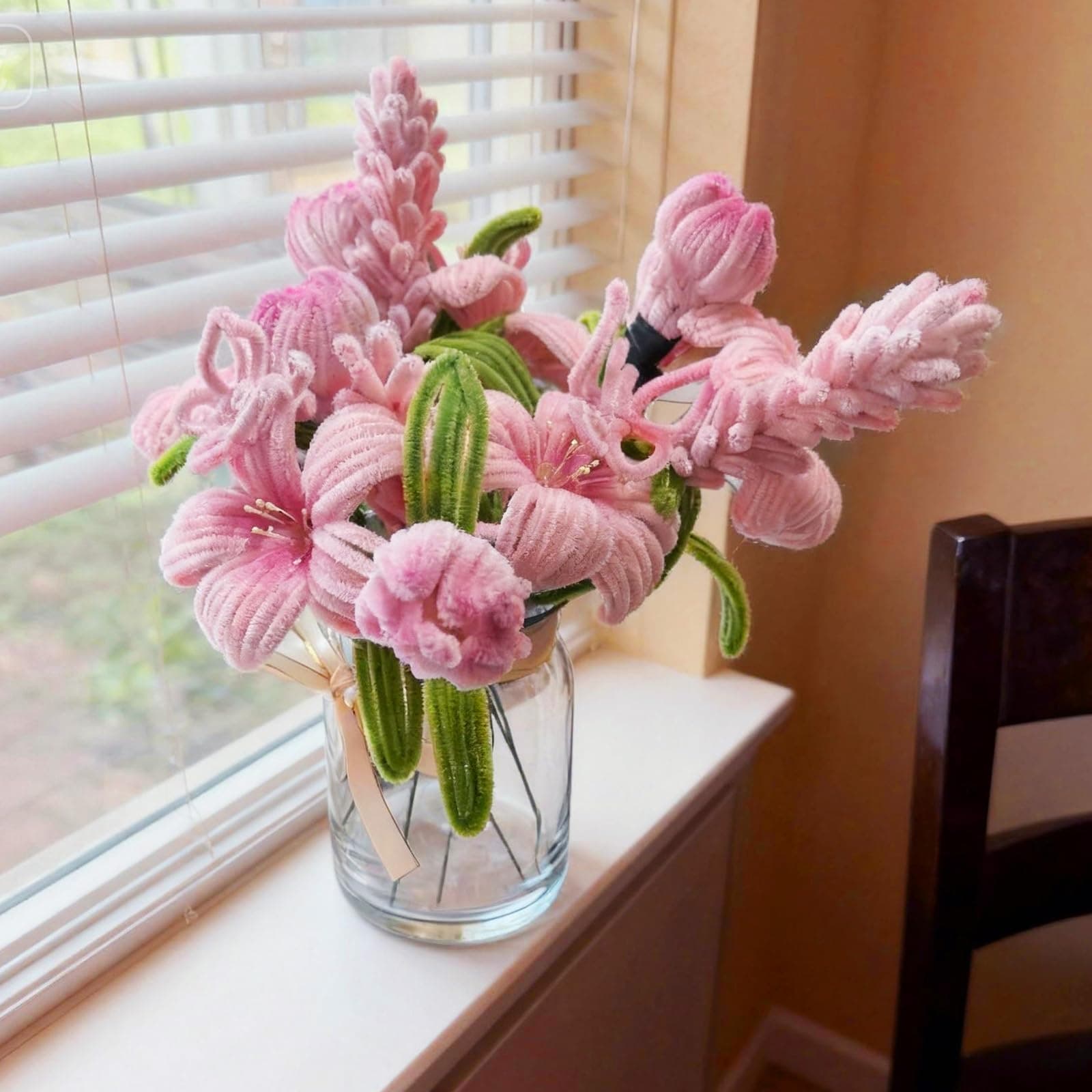 LEMESO Pipe Cleaners Flower Kit, Pink, 400 Pcs Chenille Stems thumbnail 7