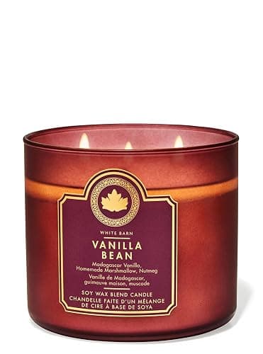 Bath & Body Works White Barn Vanilla Bean 3 Wick Scented Candle 411g/14.5oz - Image 1