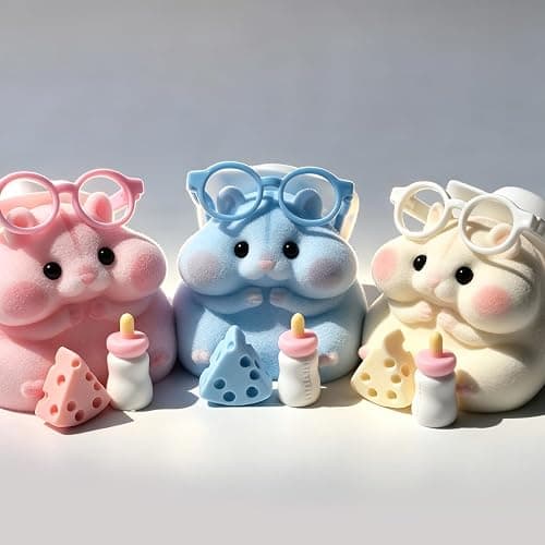6-Pack Handmade Taba Squishy Hamster Toy, Cute Squishy Hamster Fidget Toy, Realistic Hamster Toy, Soft Silicone Mochi Furry Toy, Stress Relief Gift for Adults & Kids, Sensory Anxiety Plushie(6 colors) thumbnail 2