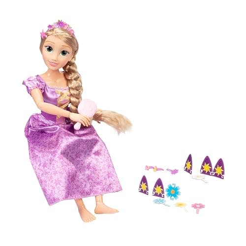Disney Princess Rapunzel Doll Playdate 32” Tall & Poseable, My Size Articulated Doll in Purple Dress, Comes with Brush to Comb Her Long Golden Hair, Flower Garland Hairband & Hair Pins thumbnail 4