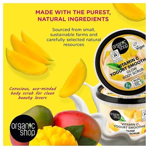 Organic Shop 250ml Body Scrub Vitamin C Yogurt Smoothie Glow thumbnail 5