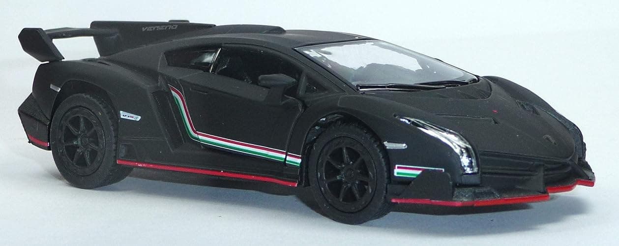 KiNSMART Lamborghini Veneno 1:36 Scale 5 Inch Die Cast Metal Model Toy Super Car (Black (Matt)) thumbnail 5