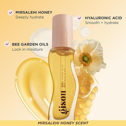 Gisou Honey Infused Hydrating Lip Oil, Nourishing Lip Moisturizer for Dry Lips, 0.27 fl oz (Fresh Honey) thumbnail 6