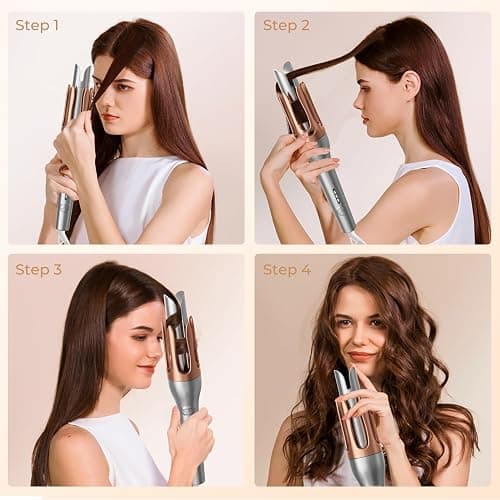 Hair Curler, Portable Automatic Curling Iron with Anti-Scald Design, 30s Fast Heat, 3 Temp Settings, 32mm Tourmaline Ceramic Barrel, 60 Min Auto Shut-Off thumbnail 2