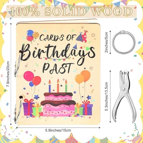 Thyle Birthday Greeting Card Organizer Card Keeper Album Card Keeper with Metal Buckles Binding Binder Collection Keepsake Album Holder for Memory Greeting Card Photo thumbnail 3